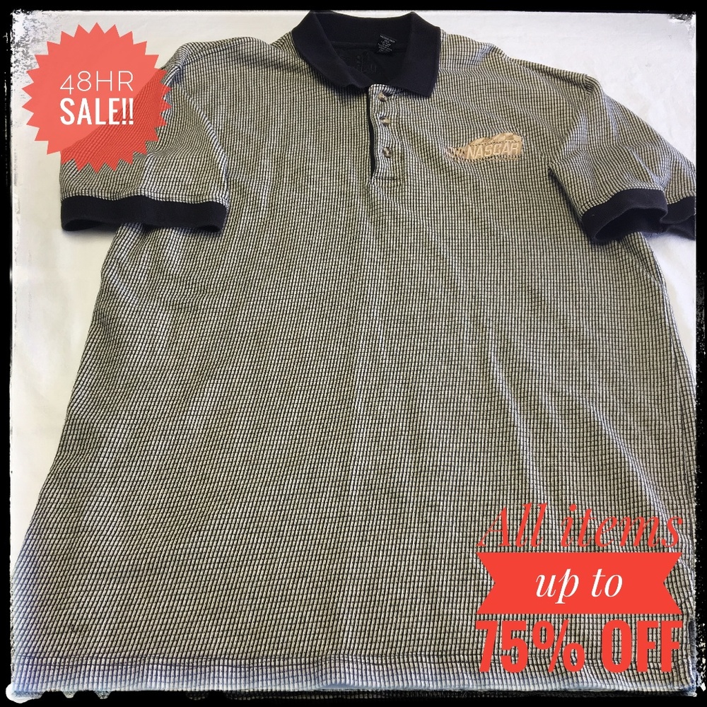 KUDZU GRAY BLACK CHECKED SHORT SLEEVED NASCAR POLO